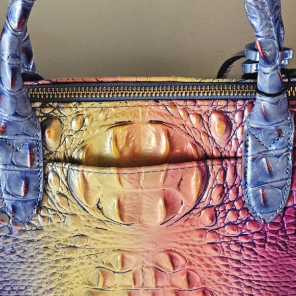 NWT Brahmin Small Caroline Satchel Magic Ombre Melbourne Leather Bag NWT - Picture 6 of 11